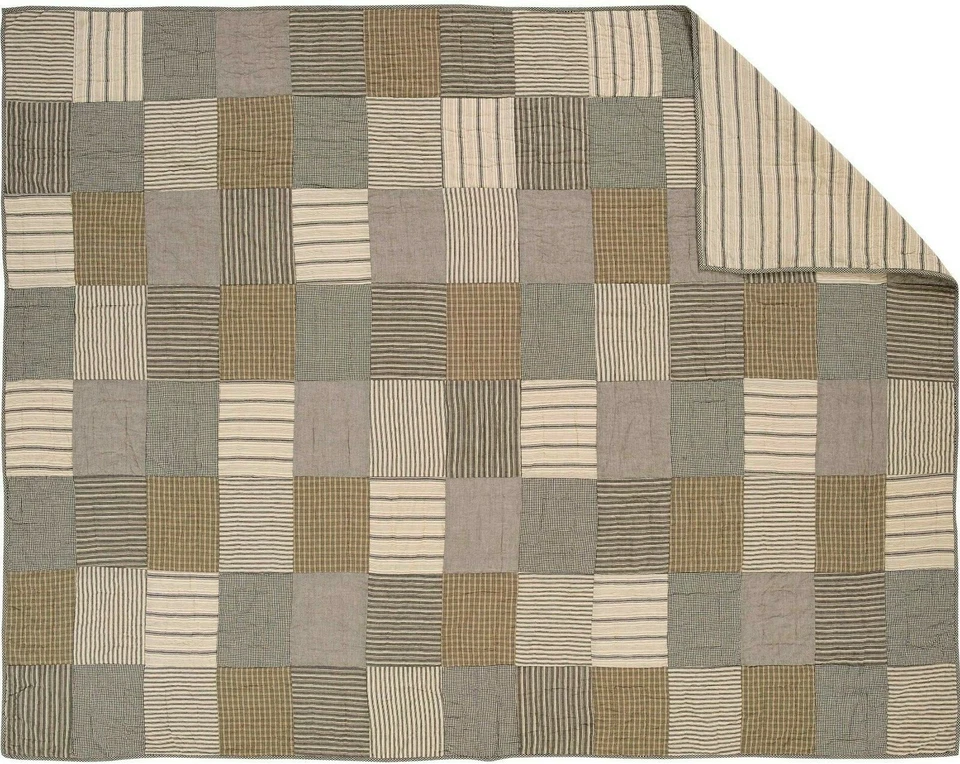 Двойное лоскутное одеяло ручной работы деревенский блок лоскутное одеяло желтовато-коричневый фермерский домик шикарная сойерская мельница - Изображение 2 из 4