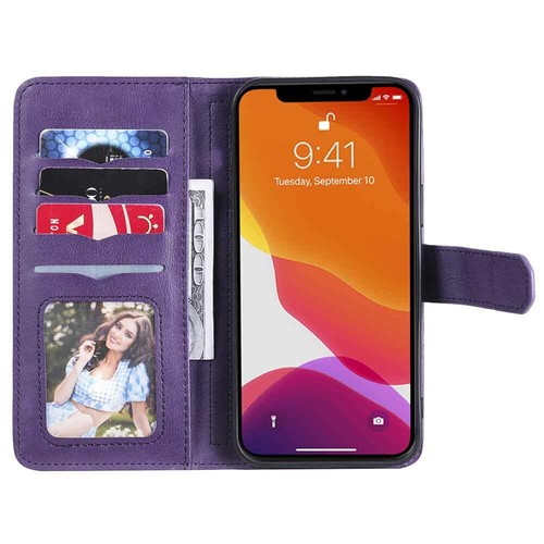 10 Card Slot Wallet Flip Leather Case Cover For iPhone 13 12 11 SE XR 6 7 8 Plus - Picture 55 of 61