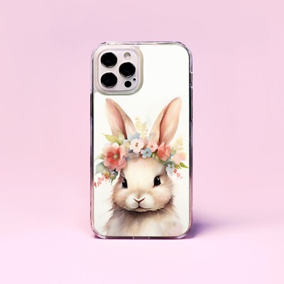 Handyhülle/Cover Hase in Blume Krone Kaninchen Blumen niedlich Kunst für iPhone