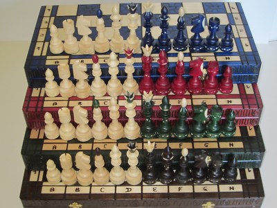 Sehr edles großes Schach Schachspiel Schachbrett 54 x 54 cm Holz Handarbeit  Neu