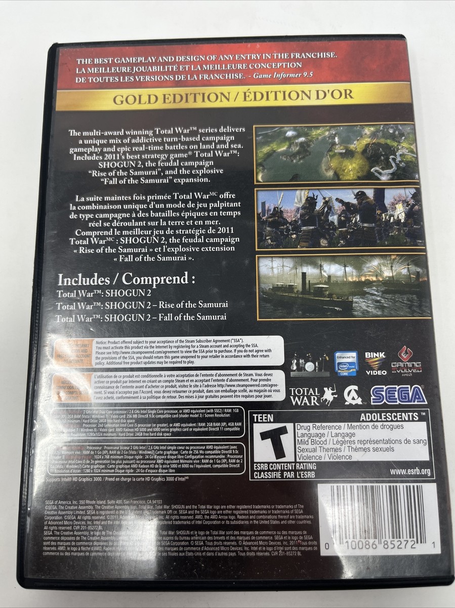 Total War: Shogun 2 Gold Edition Disc 2 And 3 Only. Manual