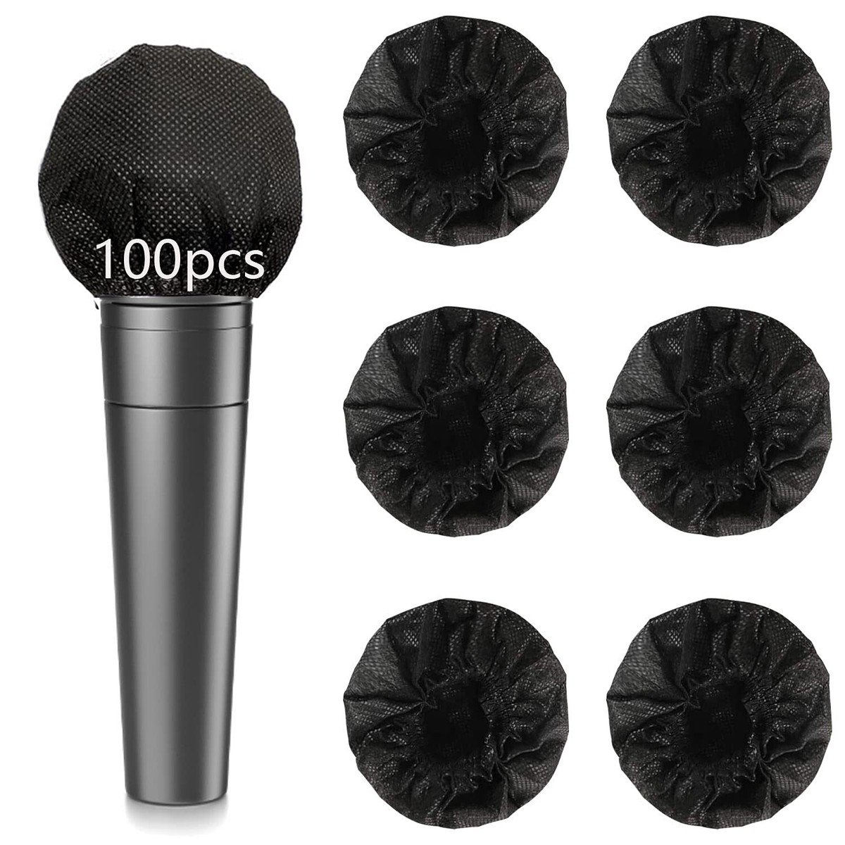 100PCS Microphone Cover Disposable Non-Woven Microphone Windscreen