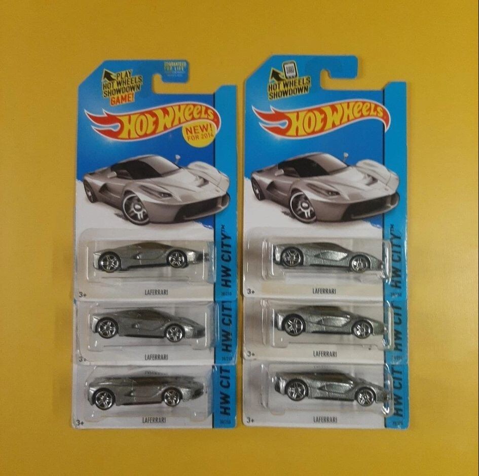 lot of 6) Hot Wheels FERRARI LaFERRARI Silver HW CITY Limited Rare