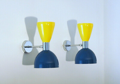1950er Mid Century Italienische Wandleuchte Italienische Wandleuchte 2 Birnen...