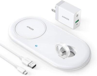 Anker Wireless Charging Station, 2 in 1 PowerWave+ Pad with Holder for Apple Wat