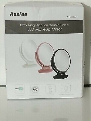 Aesfee Led Lighted Makeup Vanity Mirror Rechargeable 1x 7x Magnification Pink Ebay