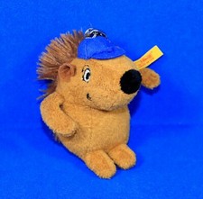 STEIFF IGEL EDDI Plüsch braun Mütze blau Knopf Fahne Anhänger 999253 10 cm neuw.