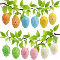 Udikefo 12Er-Pack Ostereier Zum AufhäNgen – Dekorative Ostereier Aus Kunststoff