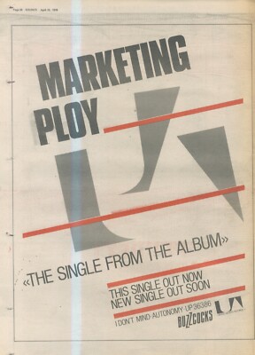 ANEW9 WERBUNG 15X11 THE BUZZCOCKS: MARKETING TRICK SINGLE