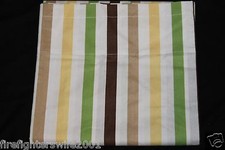 Bacati Striped Window Panel - 1 panel - green yellow chocolate 42x84 331