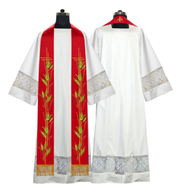 Elegant Embroidered Priest Stole with Cross Design   Religious Clergy Vestment