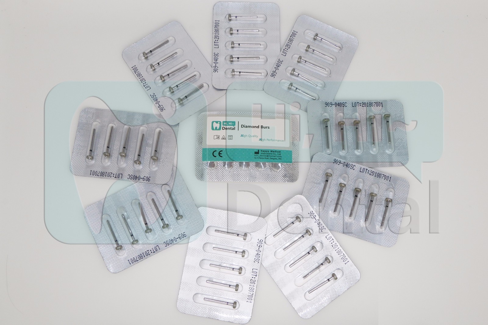25 Frese Diamantate Dentali FG Ruota Ciambella 909/040SC Grana Super Grossa Alta Velocit&agrave;