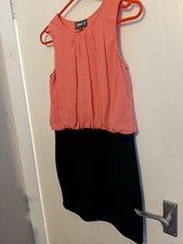 Ladies Black & Peach Dress By Apricot Size M