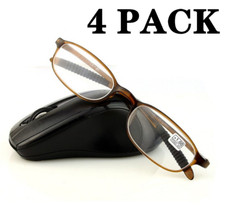 4 Pack Full Rim Flexible Reading Glasses 1.0 to 4.0 for reader TR90 Ultralight