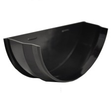 Half Round Guttering Internal Stop End - Black - PACK OF 2 - FREE 1 Day Delivery