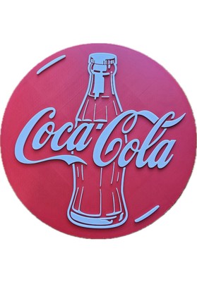 Deko Coca Cola Flasche rund Logo Schild Aufsteller 16 cm Mancave Bar