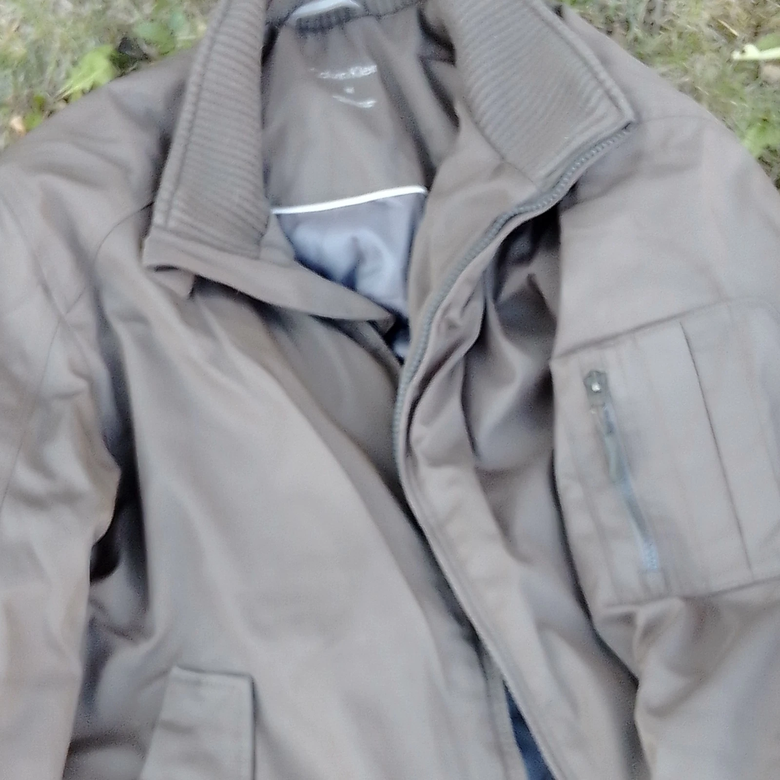 Calvin Klein Bomber Jacket Mens M Brown Lined Water Resistant Zip Coat NWT $150 image 3