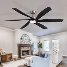 64 Inch Ceiling Fans with Lights,Indoor and Outdoor Modern Ceiling Fans with ...