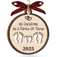 Family Christmas Ornaments 2025-2 Layer Our First Christmas as a Family of 3 ...