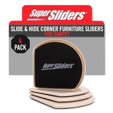 Super Sliders 7" Slide Hide Corner Reusable Furniture Sliders for Carpet, A...