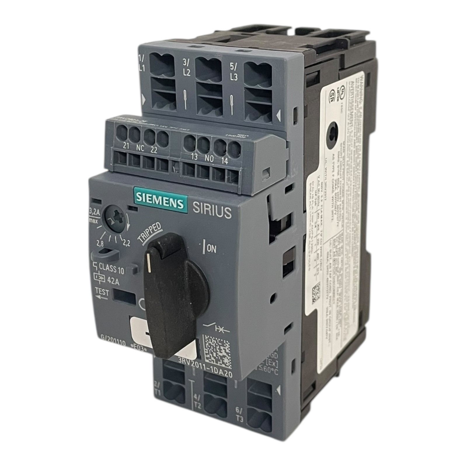 Siemens Circuit Breaker Size S00 For Motor Protection 2.2-3.2A 3RV2011-1DA20