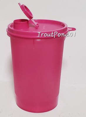 TUPPERWARE Mega Tumbler Pitcher Handolier Jug Container 32 oz Sheer Fuchsia Pink