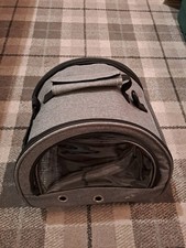 Small stylish pet carrier grey/black very good condition