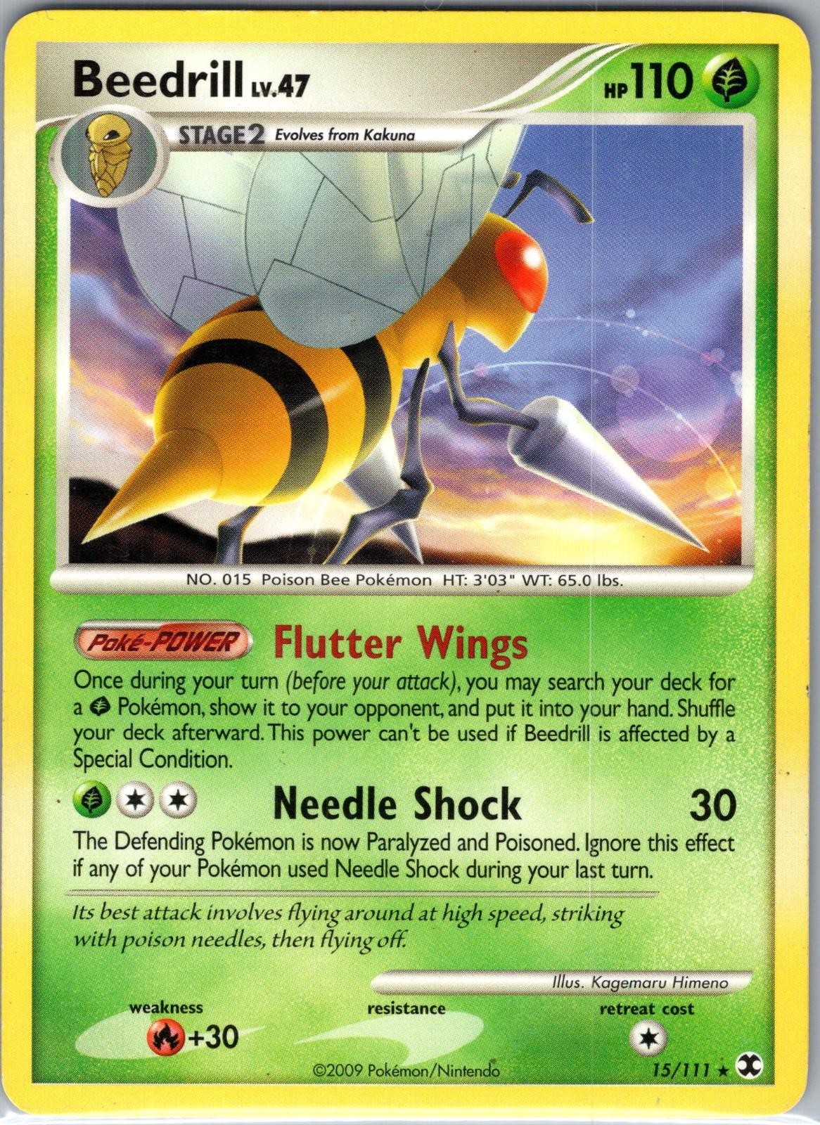 Beedrill 15/111 Rare Rising Rivals Pokemon Lightly Played