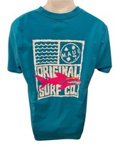 Maui and Sons Original Surf Co. Teal Graphic Tee Shirt Men L Large
