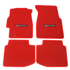 For 96-00 Honda Civic Red Nylon Floor Mats Carpets Front Rear Non-slip W Mugen