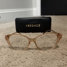 Versace Women  s Gold Metal Cat Eye Full Rim Eyeglasses MOD.3283-B 54-16-140