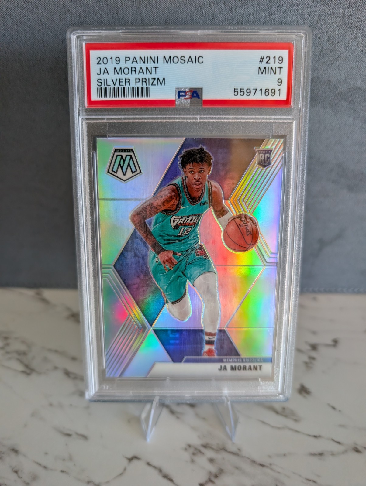 Panini 2019-20 Mosaic Ja Morant Rookies Silver Prizm #219 PSA 9 RC