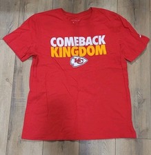Nike Kansas City Chiefs T Shirt Men’s L Comeback Kingdom RARE Red Rojo S/S EUC