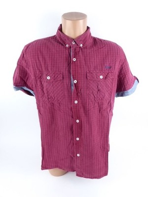 Lee Cooper Herren Hemd Gr. L Regular kurzarm rot kariert Freizeithemd (16787)