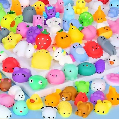 20 Pcs Random Cute Animals Stress Relief Toys Soft Rubber Pinching Fidget