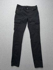 PrAna Cargo Pants Womens 8 Black Nylon Stretch Tapered Hiking Outdoor Travel