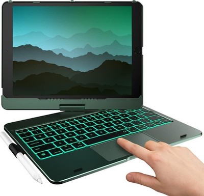 typecase Flexbook Touch Wireless Backlit Keyboard Case Trackpad Green iPad 10.2''