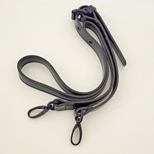 Black Adjustable Shoulder Strap Replacement 5/8" Width 42-46" Hooks Buckle Faux