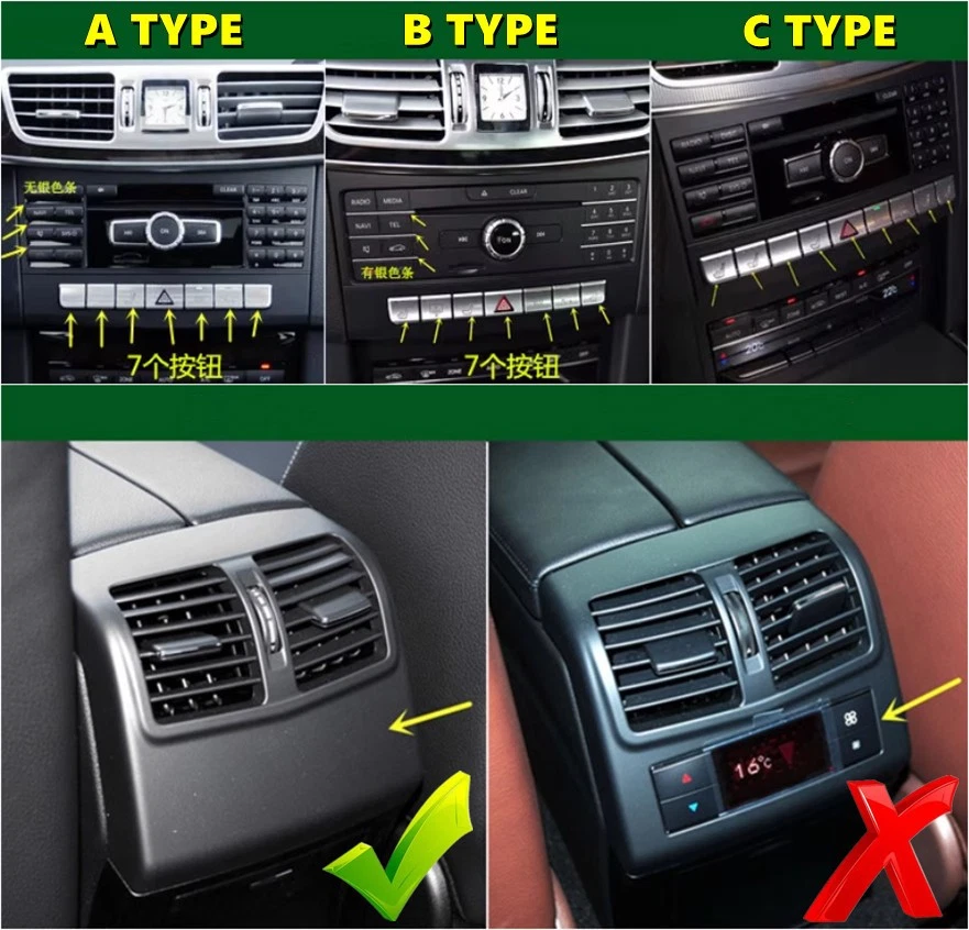 Cubierta interior de fibra de carbono 18 piezas decoración para Mercedes-Benz Clase E 2014-2015 Foto 2 de 4