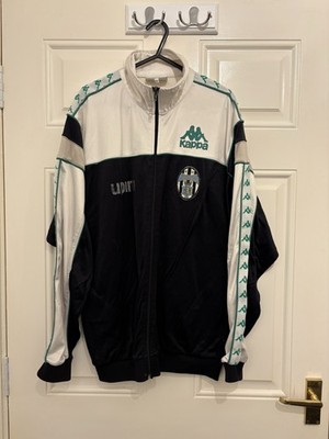 Seltene authentische Kappa Juventus 1990/1991 Fußball Trainingsjacke mit Reißverschluss Large Herren
