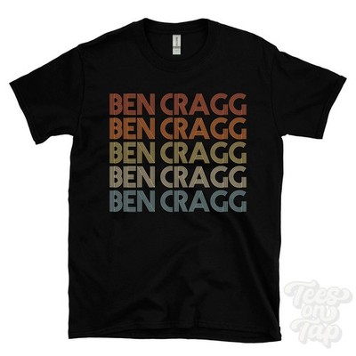 BEN CRAGG REPEATED RETRO STYLE T-SHIRT mens & womens uk place name gift