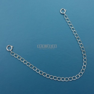 5'' Sterling Silver Double Spring Ring Clasps Curb Link Chain Extender
