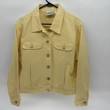 Vintage 90s Bill Blass  Trucker Jacket Button Front Pocket Chore Women XL