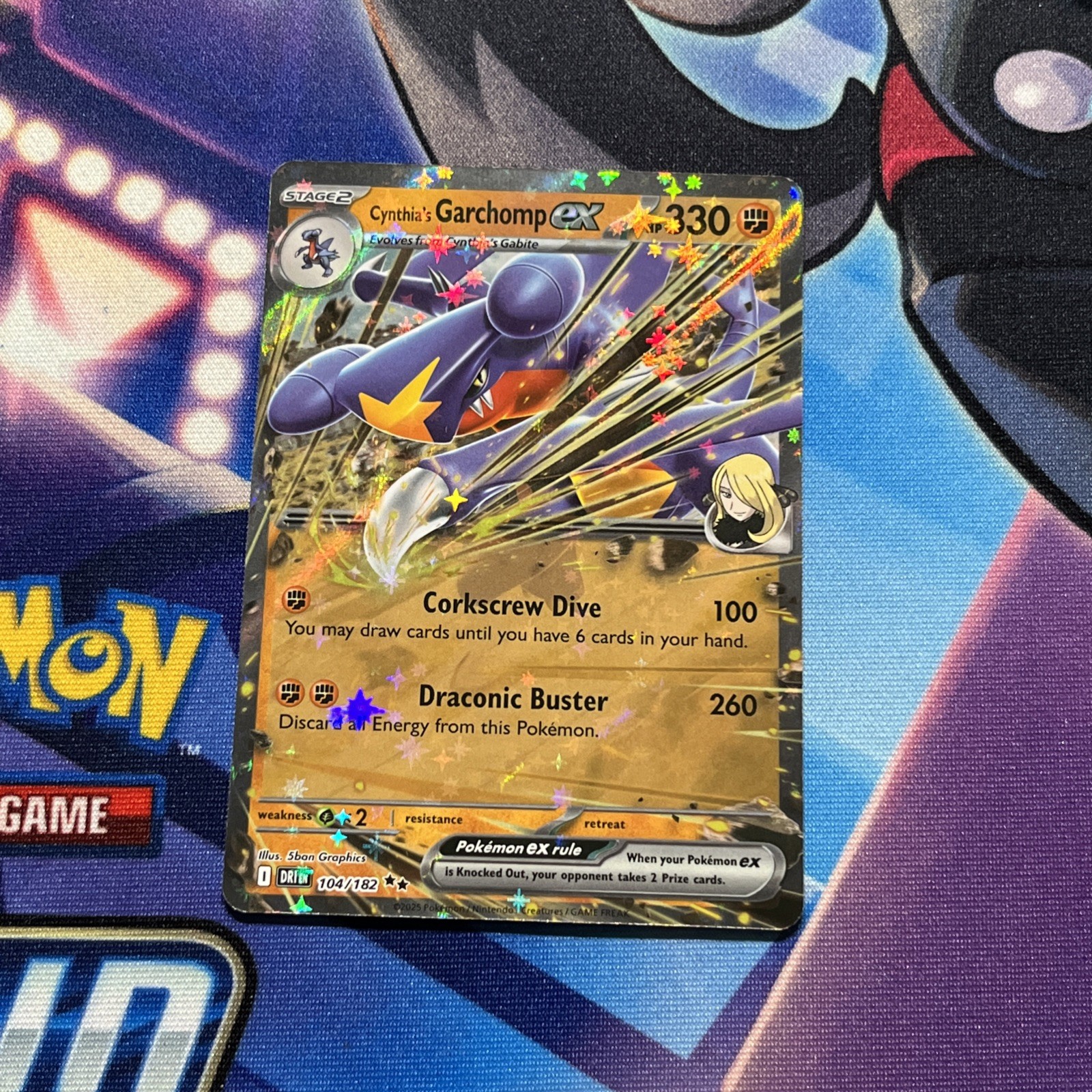 Cynthia's Garchomp ex Holo Double Rare SV10: Destined Rivals 104/182 NM