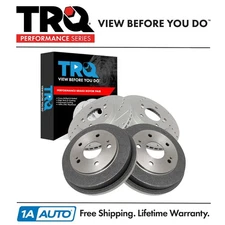 TRQ Performance Front & Rear Brake Rotors Set Performance Fits Honda