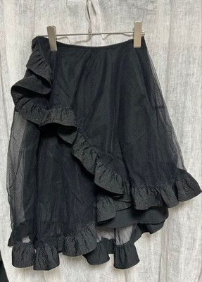 Simone Rocha Blumen Jacquard Rüschen Tüll Rock schwarz UK 8 unbenutzt aus...