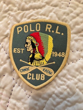 Rare Polo Ralph Lauren Rugby Indian Chief Head Canoe Kayak Club Aztec Sew patch