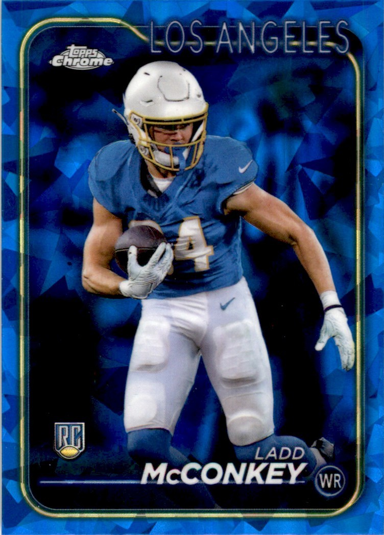 Ladd McConkey 2024 Topps Chrome Sapphire RC #212 Los Angeles Chargers