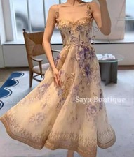 Sexy Women Sleeveless Floral Belt Fairy long Dress formal Cocktail Prom Gown