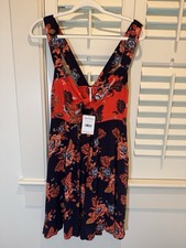 FREE PEOPLE Women’s Dress Mini L Baby It's You Floral Print w/ Cutout NWT